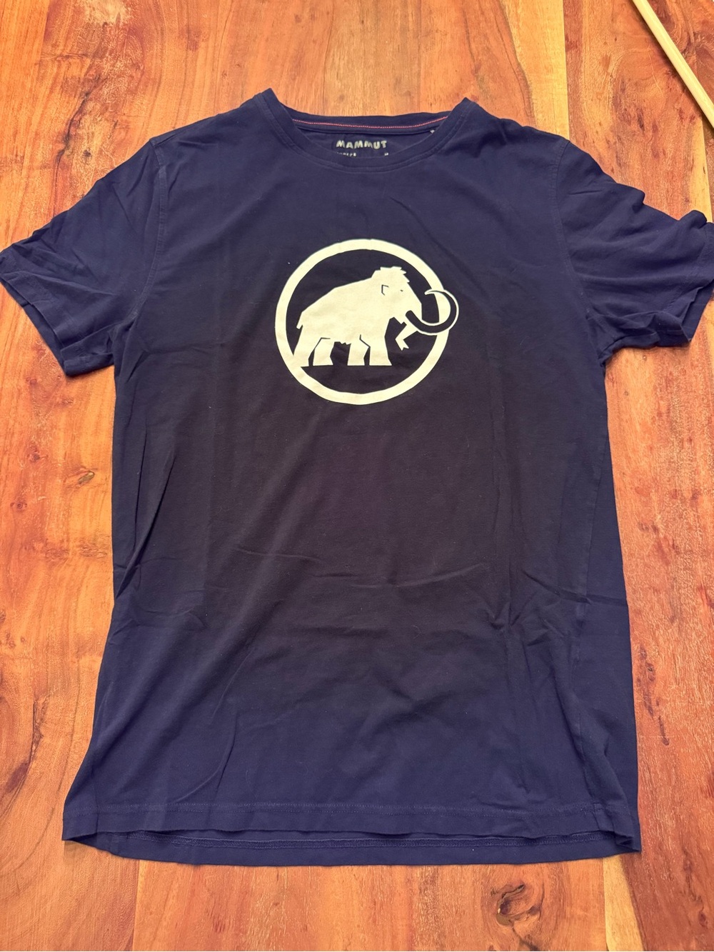 Mammut Navy Short-Sleeve Logo Tee with White Mammoth